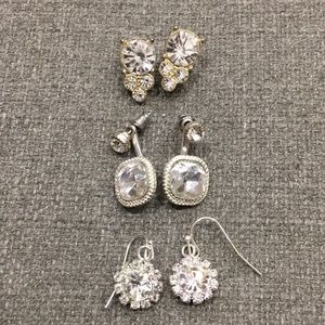 Set of 3 Silver Earrings